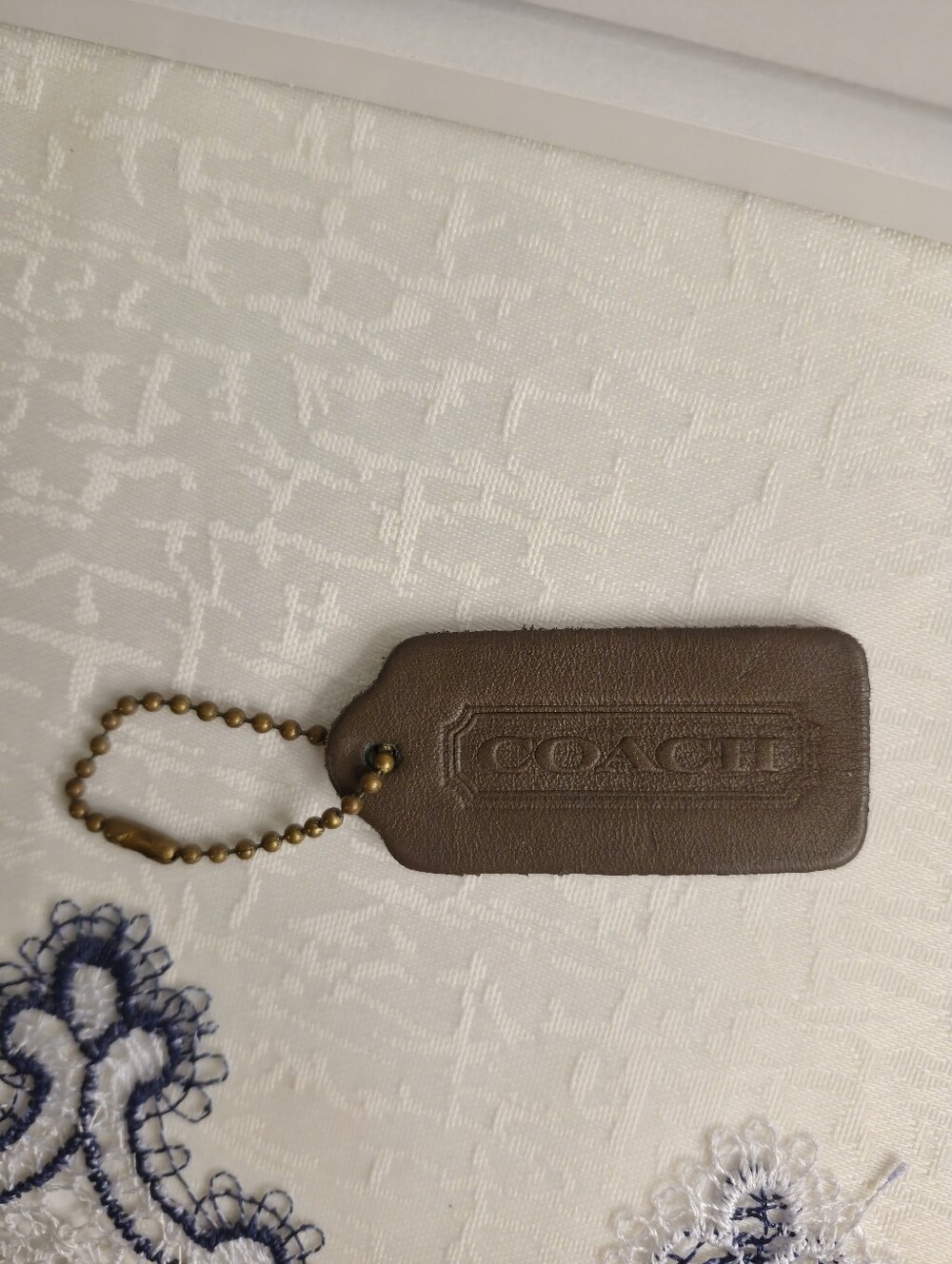 Coach Vintage Brown Double Sided Leather Hangtag